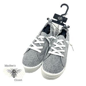 Sole Mates Lace Up Comfort Gray Scrunch Women's Tennis Shoes Size M 8-9 New Tags